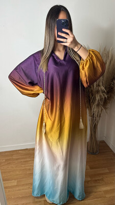 ROBE LONGUE MULTICOLORE VIOLET ROBE LONGUE MULTICOLORE VIOLET