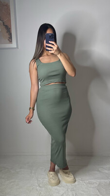 ENSEMBLE TOP JUPE KAKI