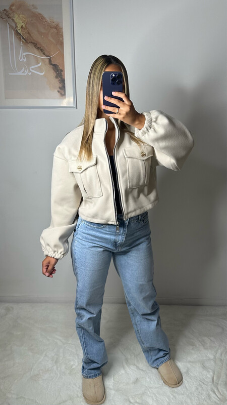 VESTE BOUTON DORÉE BEIGE