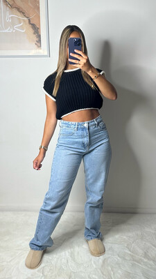 TEE SHIRT EN MAILLE NOIR