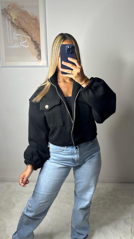 VESTE BOUTON DORÉE NOIR