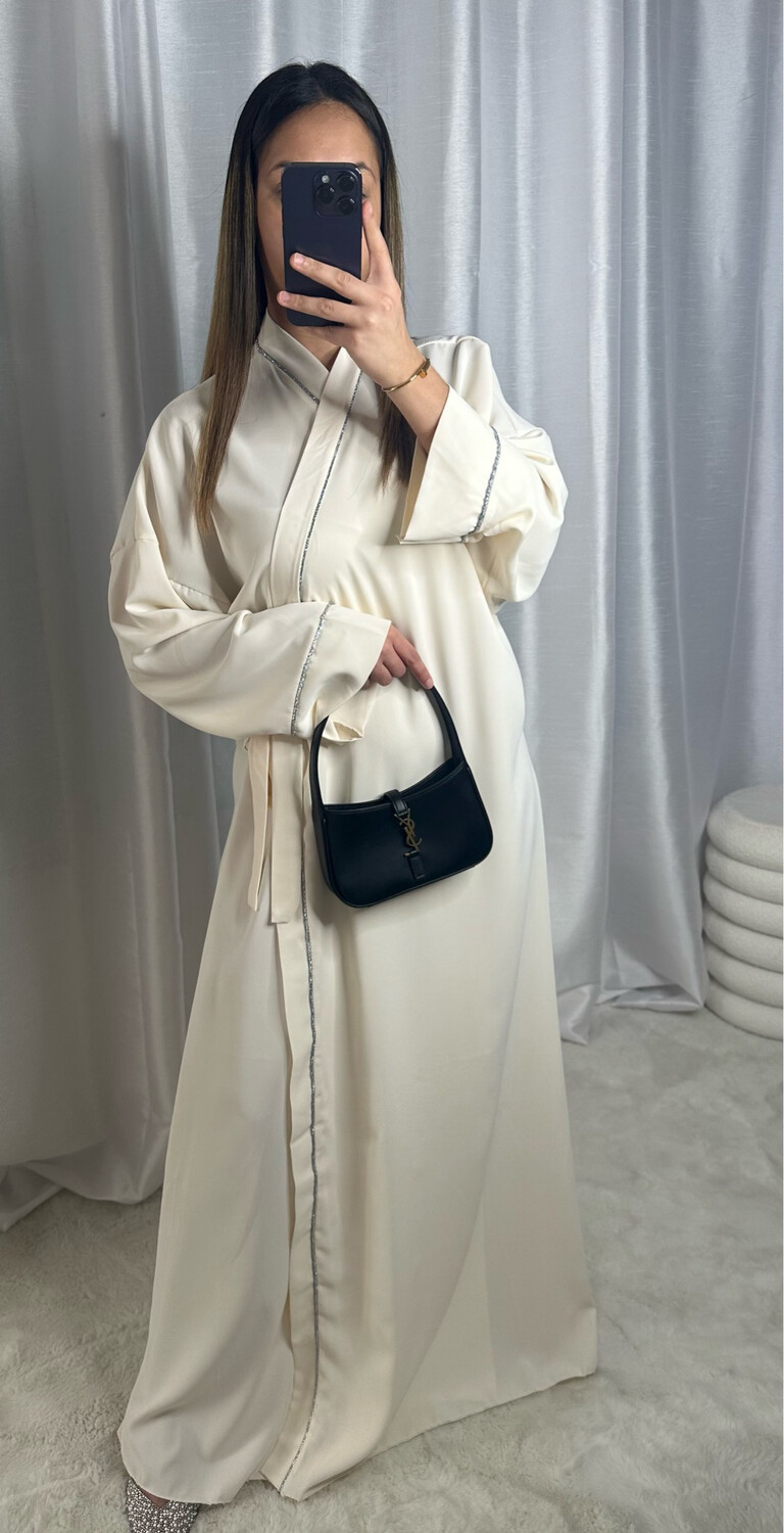 ABAYA DINA BLANC CASSÉ
