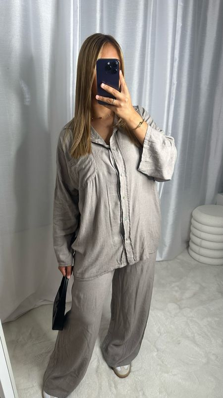 ENSEMBLE EN LIN GRIS
