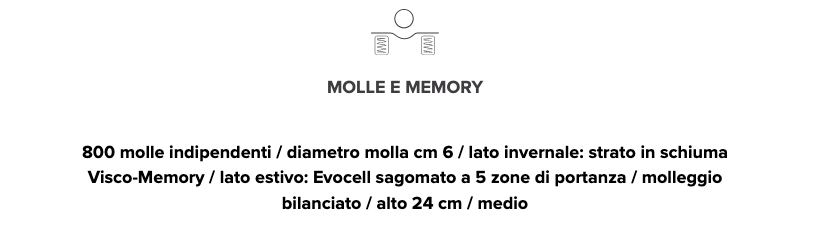 Feelin 5 Plus Ennerev - Materasso singolo molle insacchettate e memory