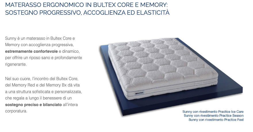 SUNNY ICE-CARE  - BULTEX MATERASSO MEMORY MEDIO SINGOLO