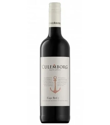Culemborg Cape Tinto Garrafa clássica do Vinho Tinto Culemborg Cape Tinto com rótulo marrom e dourado apresentando o brasão da vinícola Culemborg.