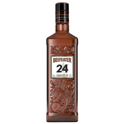 Beefeater 24 London Dry Gin Garrafa de Beefeater 24 London Dry Gin, com design moderno e cor azul