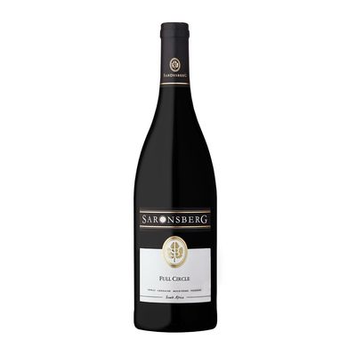 Garrafa de vinho Saronsberg Full Circle 2019, tinto sul-africano sofisticado e complexo.