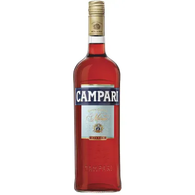 Garrafa do Licor Campari 70cl com rótulo vermelho vibrante