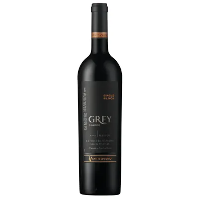 Garrafa Grey Single Block Merlot – tinto chileno elegante, equilibrado e de expressão varietal pura.