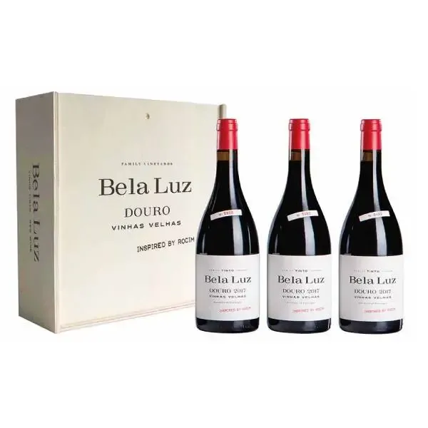 Conjunto de 3 garrafas Bela Luz Vinhas Velhas 2022 – vinho tinto do Douro intenso, elegante e de grande caráter.