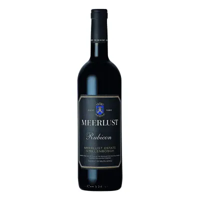 Garrafa Meerlust Rubicon Red – tinto sul-africano clássico, elegante e estruturado.