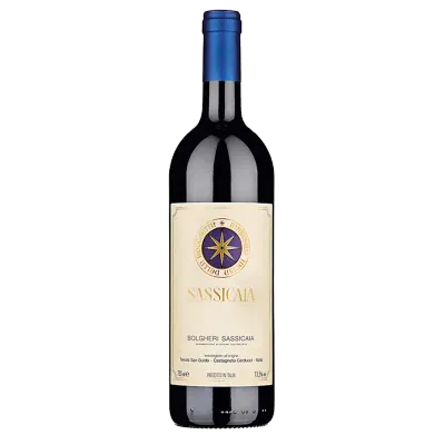 Garrafa Tenuta San Guido Sassicaia – tinto italiano icónico, elegante, intenso e de grande estrutura.