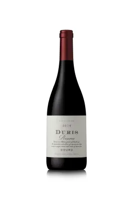 Duris Reserva Garrafa de vinho tinto Duris Reserva, com cor rubi intensa e rótulo elegante da região do Douro.