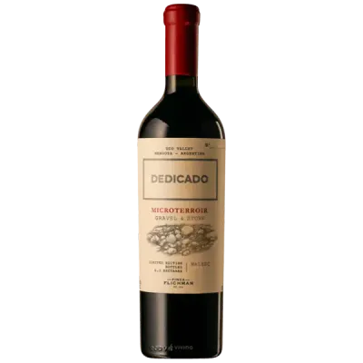 Finca Flichman 'Dedicado' Microterroir Gravel & Stone Malbec 2017 Edição Limitada Garrafa de Finca Flichman 'Dedicado' Microterroir Gravel & Stone Malbec 2017 com rótulo sofisticado, representando a excelência vinícola argentina.