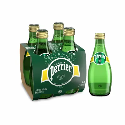Garrafa de Perrier Água Mineral com Gás 33cl.