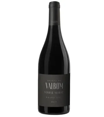 Garrafa do vinho tinto Quinta de Valbom Vinhas Velhas 2016, Douro, cor rubi intensa.