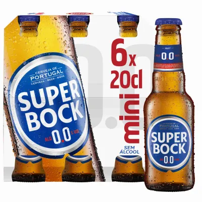 Super Bock 0.0% Mini Cerveja Sem Álcool 6x20cl dourada refrescante