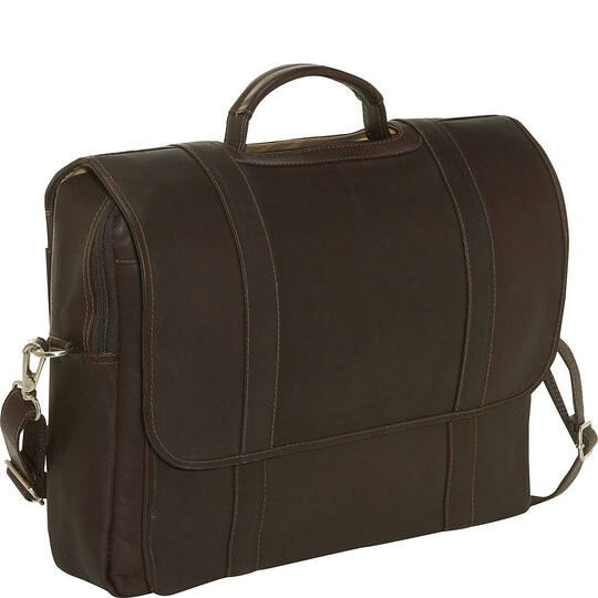 PIEL 7629 Traditional Laptop Portfolio - Chocolate