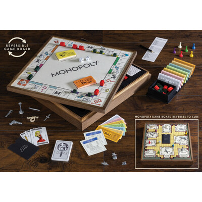 Monopoly & Clue Deluxe Vintage 2 - in - 1