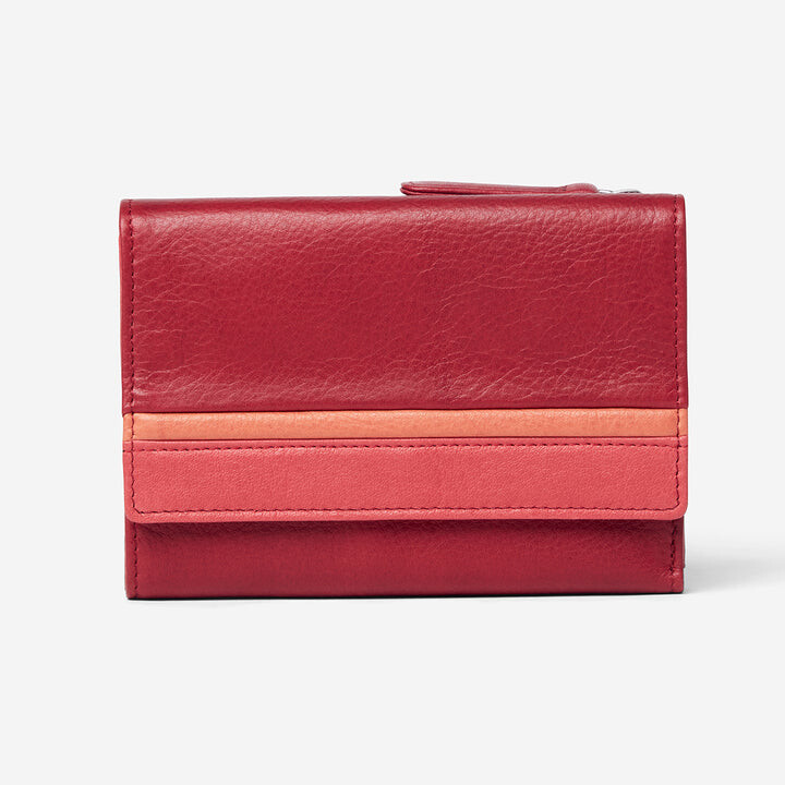 OM 1404 RFID 5&quot; Flap Wallet Garnet