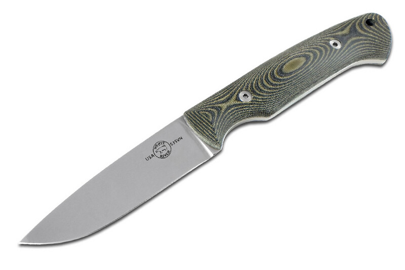 White River Knives - Hunter - Black and Olive Drab Linen Micarta