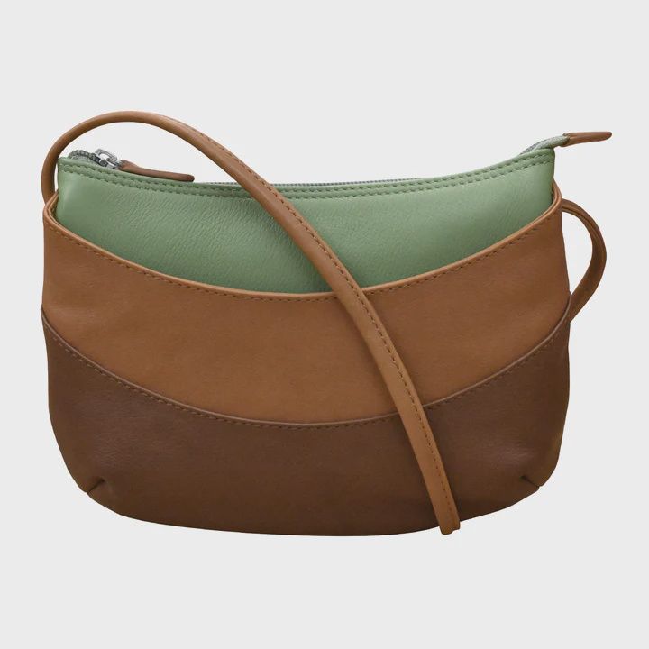 (ili) 6723 Round Zip Top Crossbody, color: Sage Combo