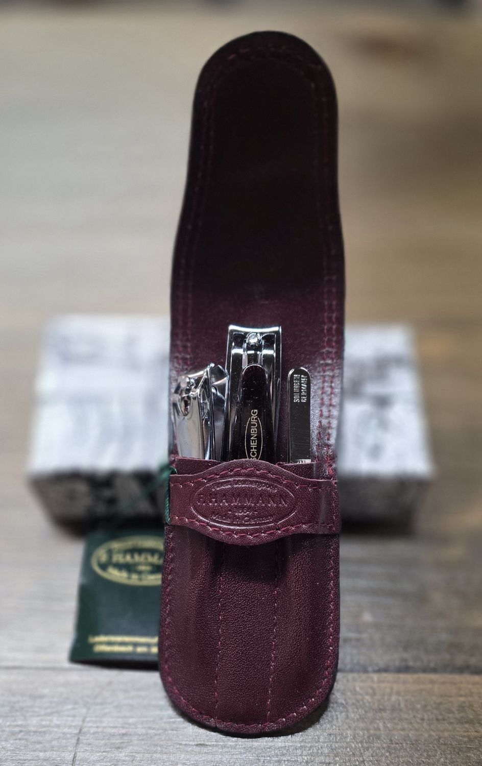 F.Hammann 2509 Classico Cowhide Manicure-Set, color: Burgundy