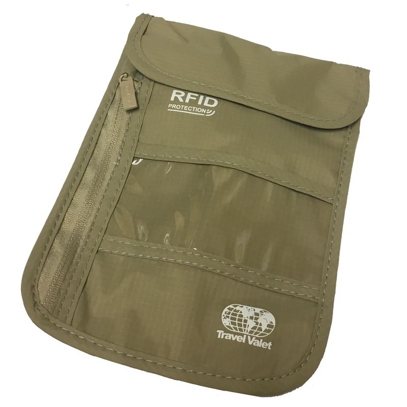 Voltage Valet RFID Neck Pouch - Tan