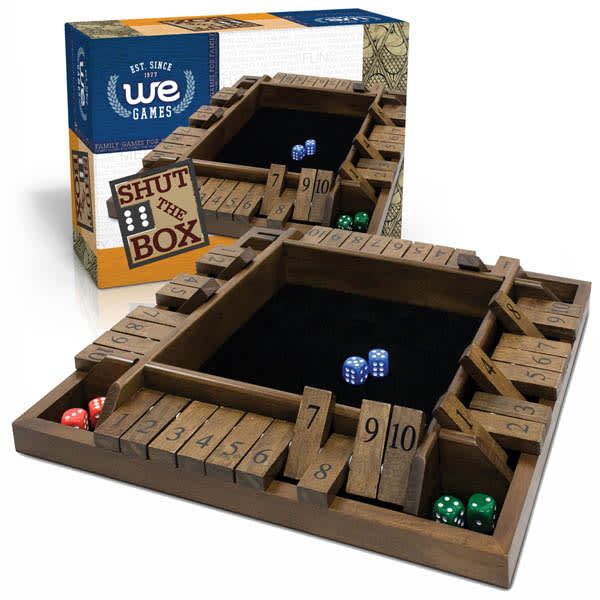 WE Games 4-Player Shut the Box - Travel Size