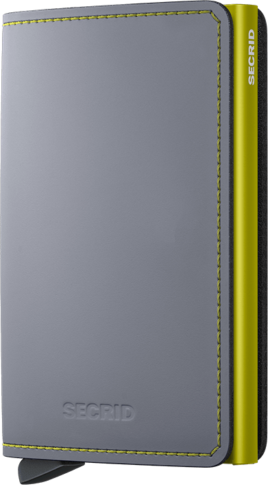 SECRID-Matte Colection, Size: SlimWallet, color: Grey and Lime