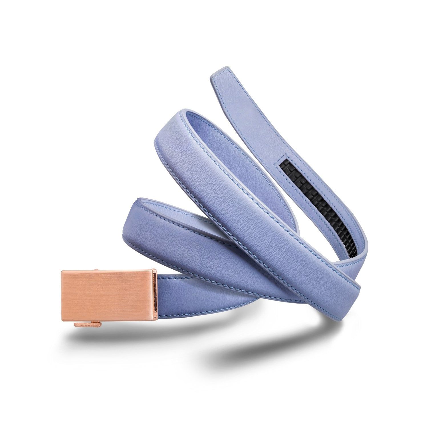 Mission Belt Rose Gold 30mm Women's Belt - Vinca Blue Leather
