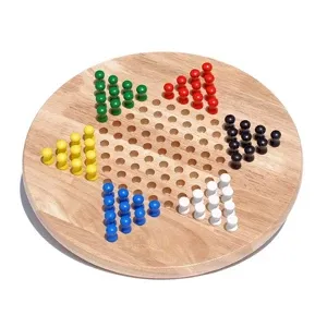 WE Games Solid Wood Chinese Checkers with Wooden Pegs - 11.5 inch