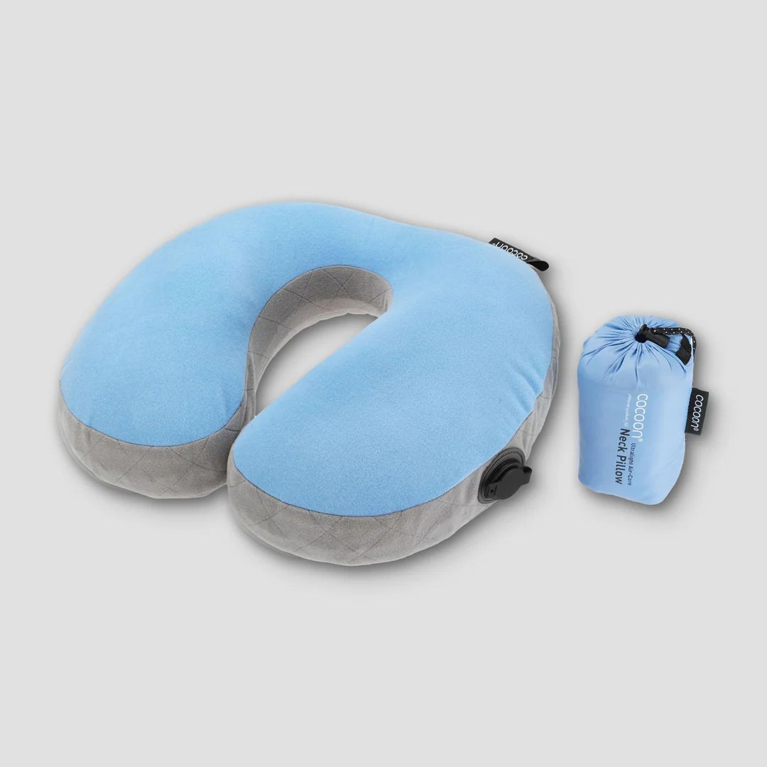 (COCOON) AirCore Pillow U shaped, color: Light Blue/Grey