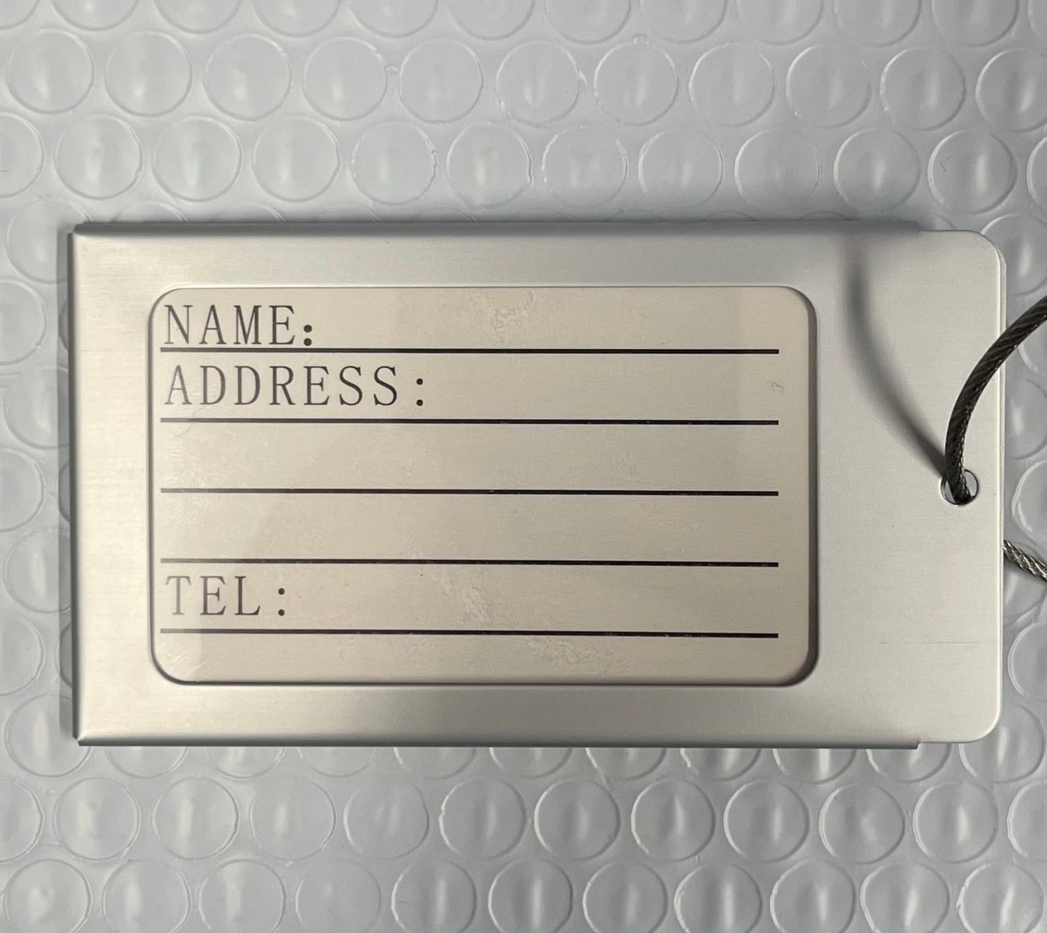 Voltage Valet Metal Luggage Tag with Cable - Silver