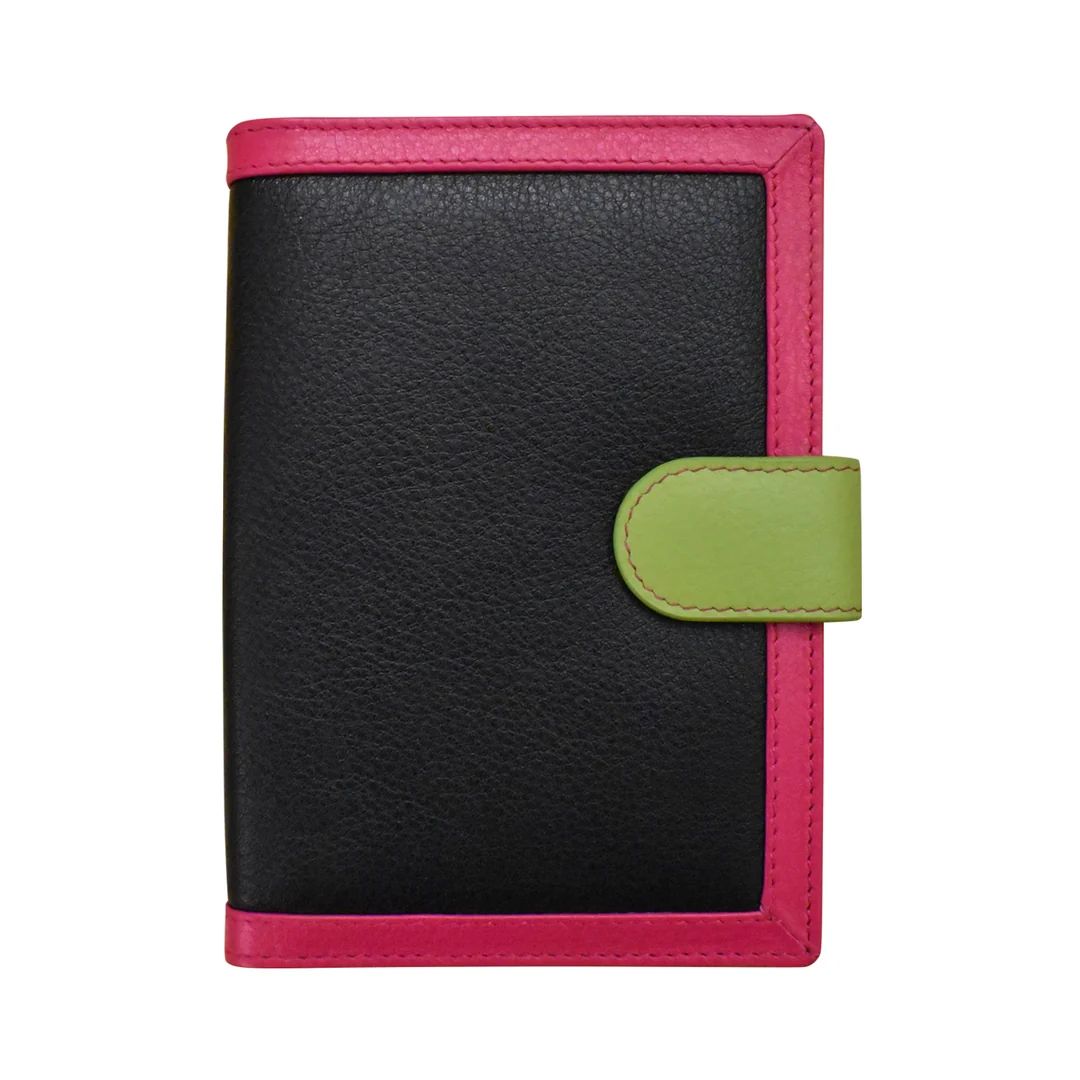 ili 6755 Multi Color Passport Wallet, color: Black/Brights