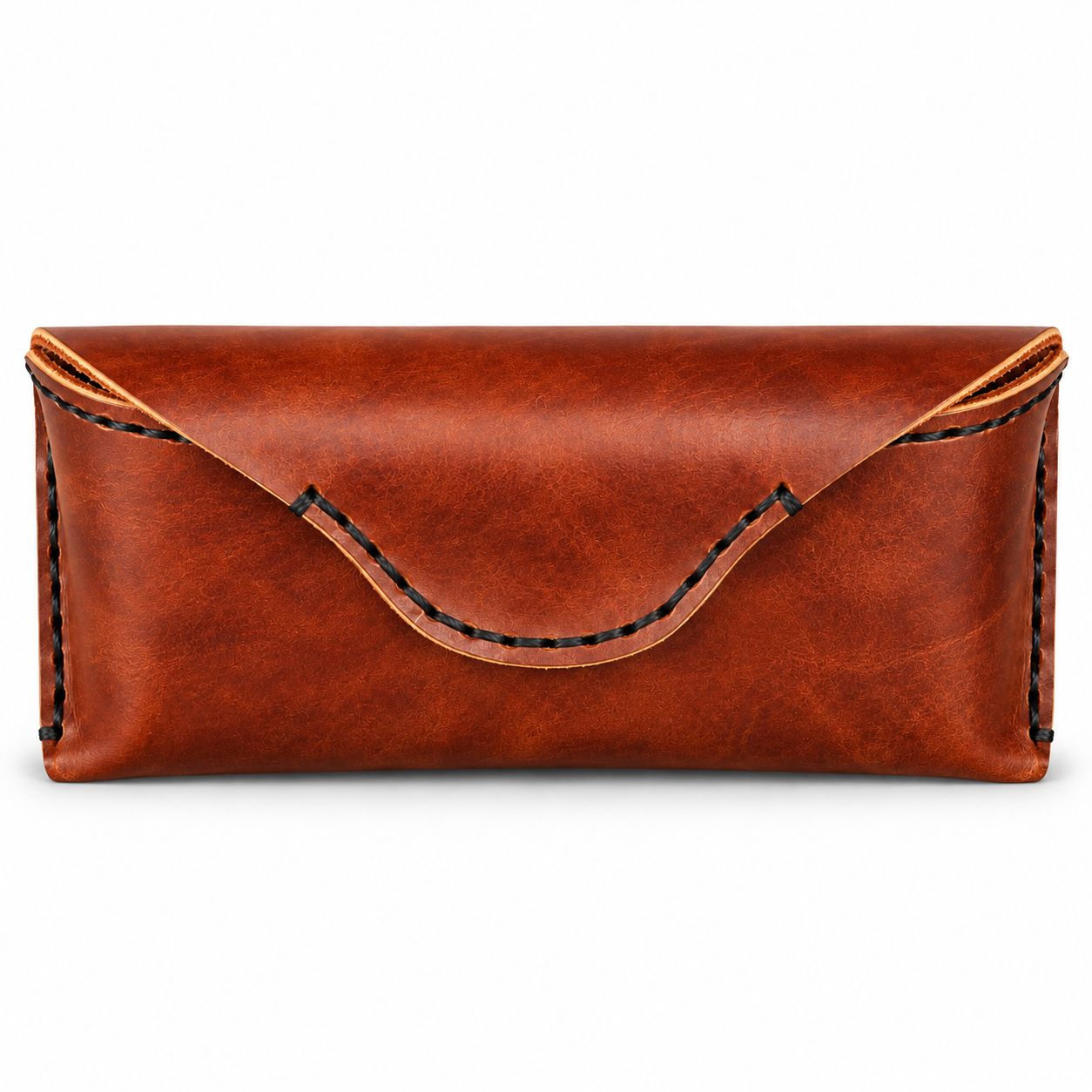 Vie Lac Full Grain Handmade Glasses Case, color: Medium Brown