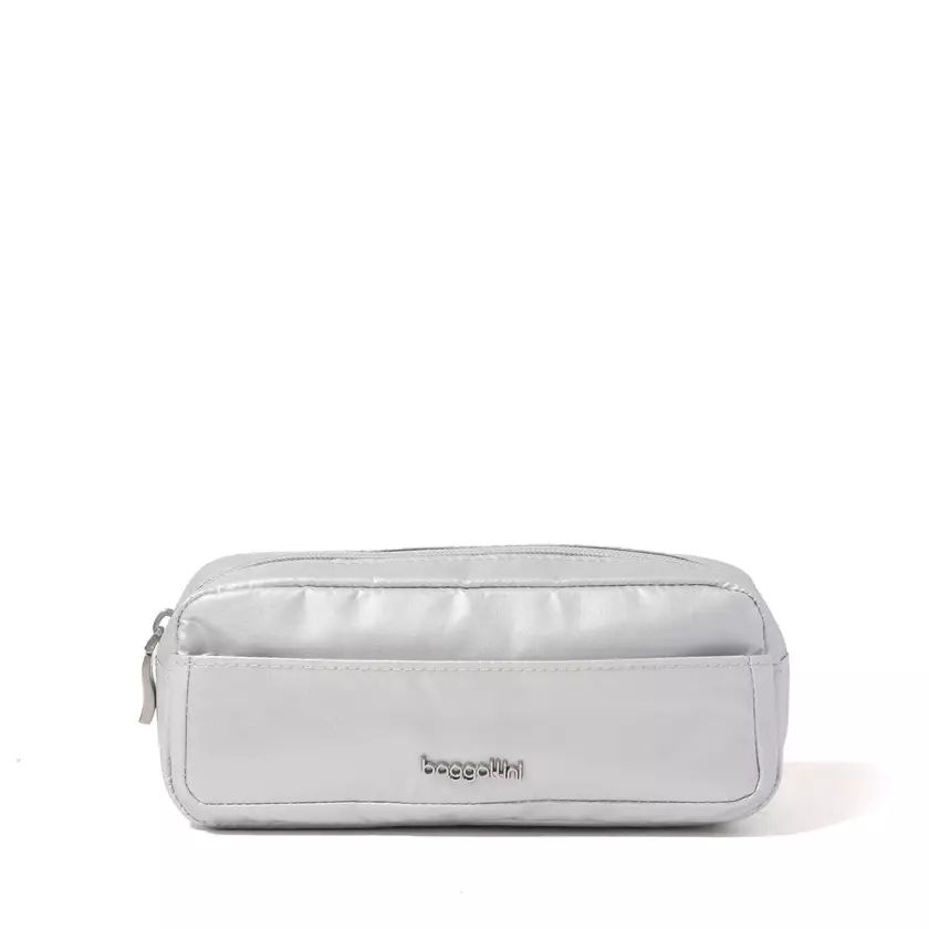 Baggallini Long Pocket Cosmetic, color: Silver Metallic