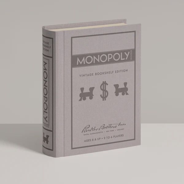 WS Game Company Bookshelf Games WS Game Company Bookshelf Games, Game Name: Monopoly Vintage Bookshelf Edition