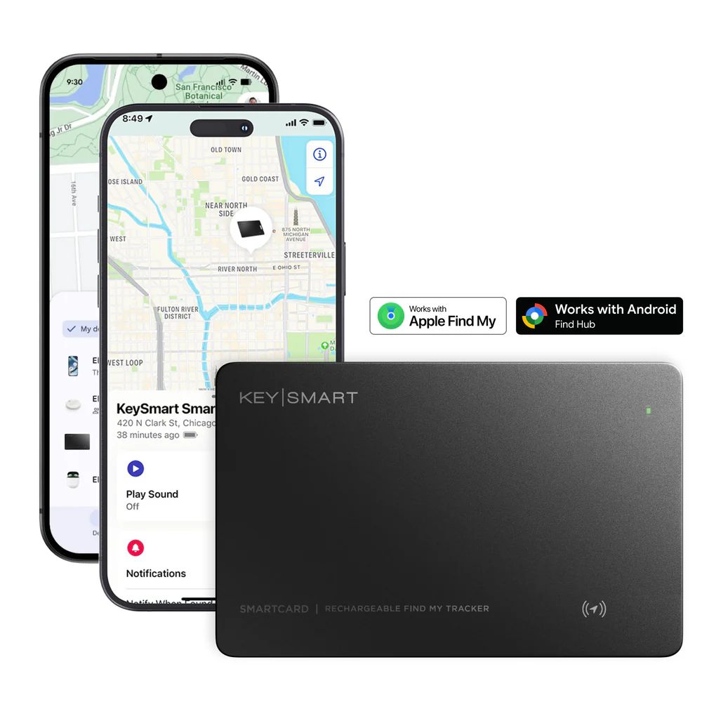 SmartCard Wallet Tracker; Dual  Network Google &amp; Apple;, color: Black