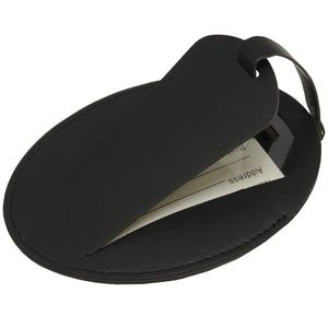 Luggage Tag-Oval - Black
