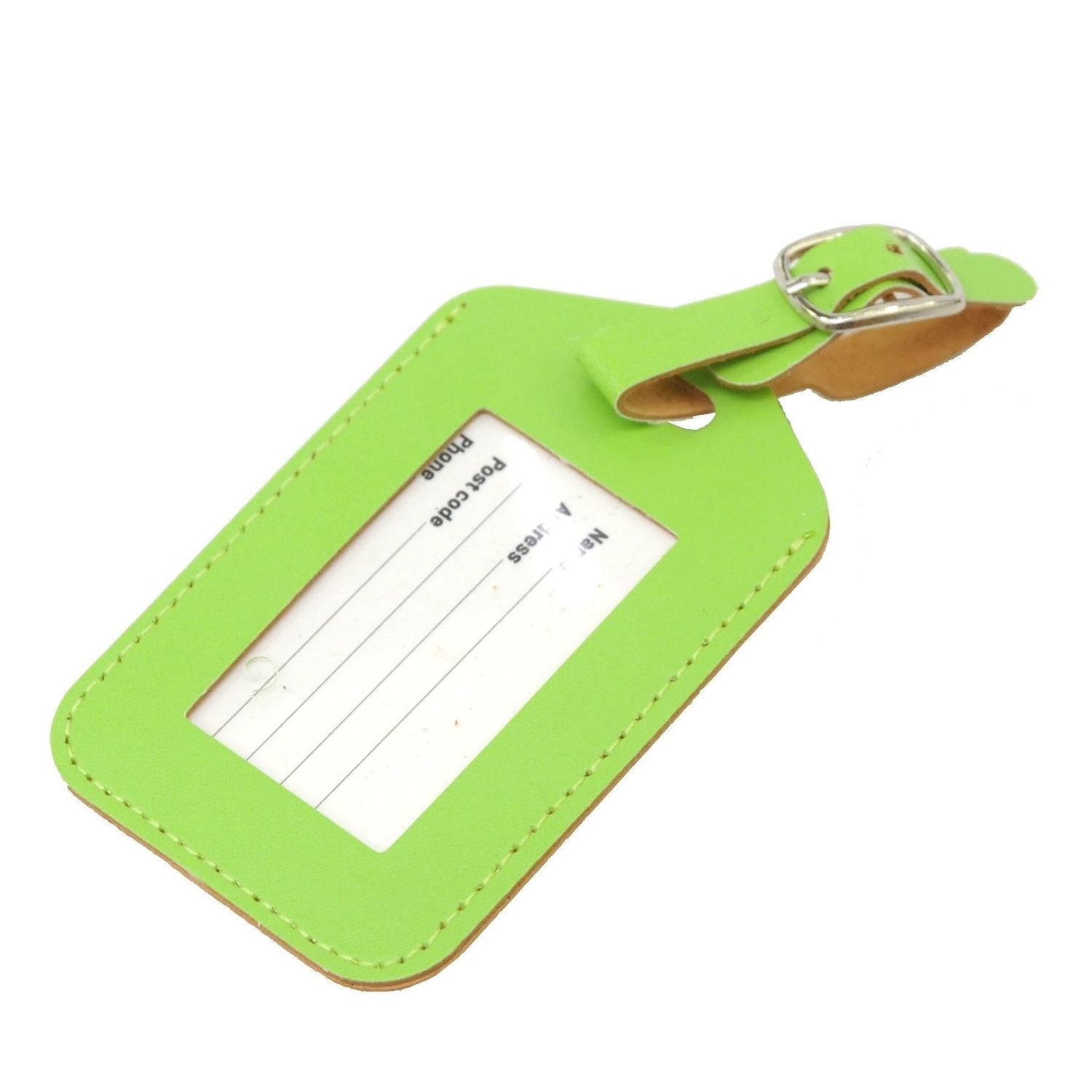 Voltage Valet Neon Leatherette Luggage Tag - Green