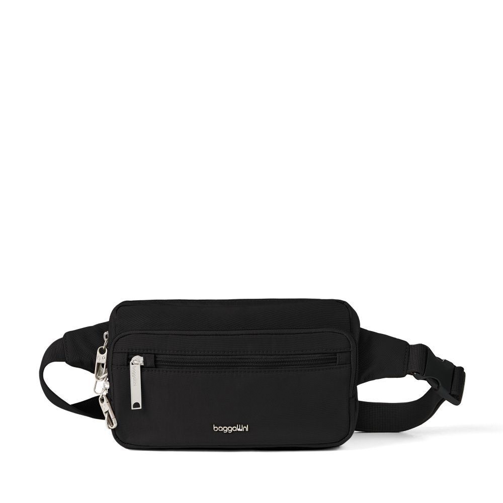 Baggalini Securtex Anti-Theft Belt Bag Sling, color: Black