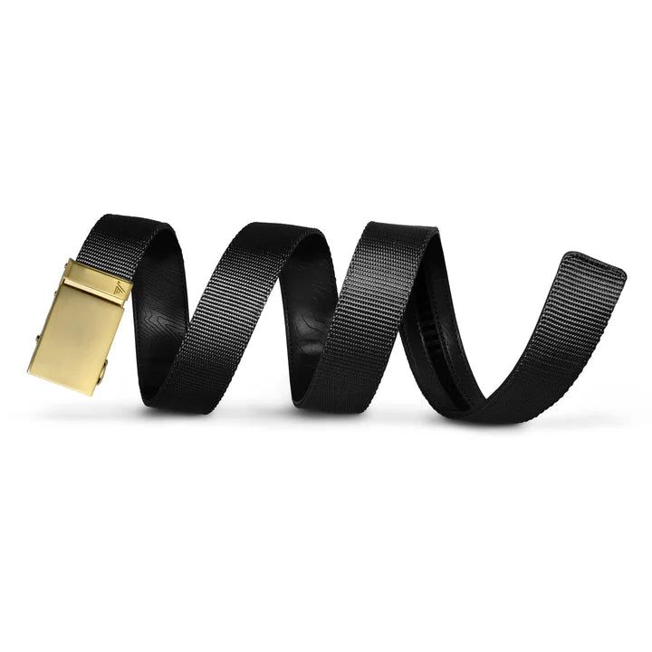 Mission Belt Gold 40mm Nylon Ratchet Belt - Black