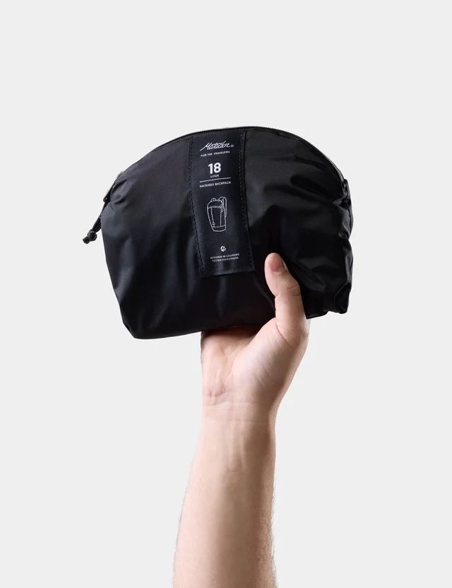 Matador 18L Zipper Packable Backpack, Packing Status: Packed, color: Black