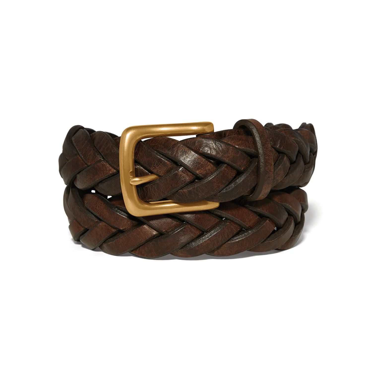 Brighton Men's Beveled Braid Belt-Brown, Size: 34
