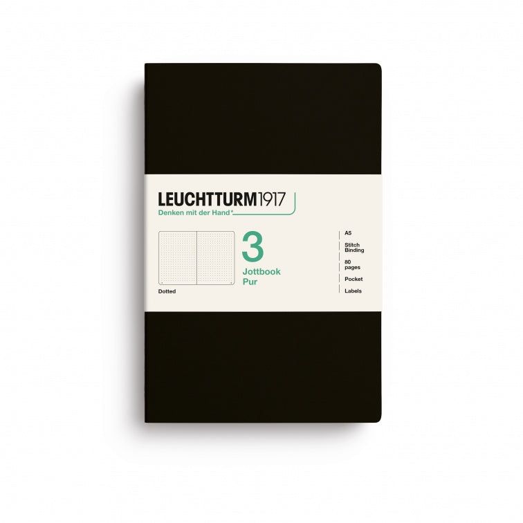 LEUCHTTURM1917 Jottbook Pur Medium (A5) – Dotted, 3-Pack