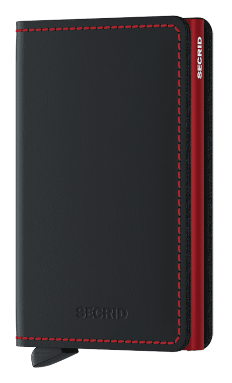 Secrid Matte Slimwallet - Black &amp; Red front view