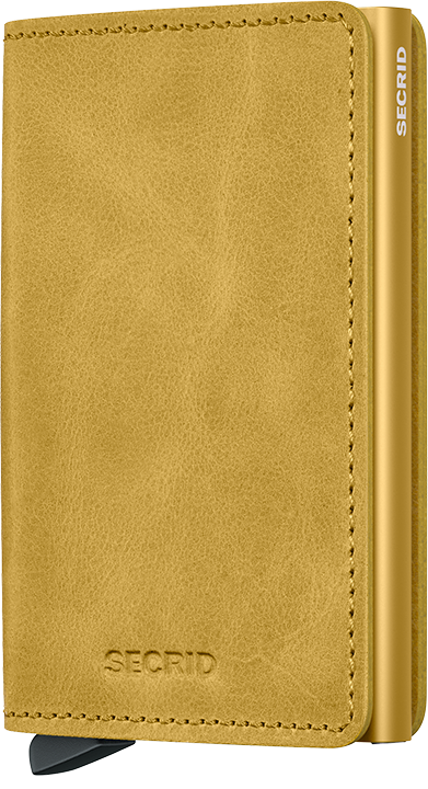Secrid Vintage Slimwallet - Yellow front view