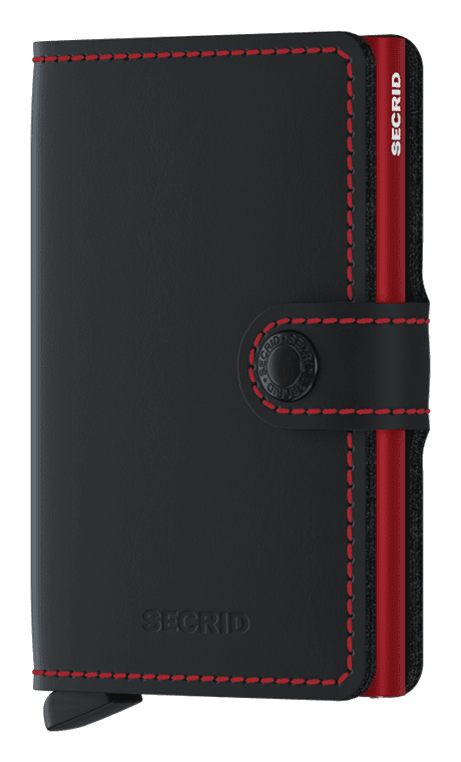 Secrid Matte Miniwallet - Black &amp; Red front view